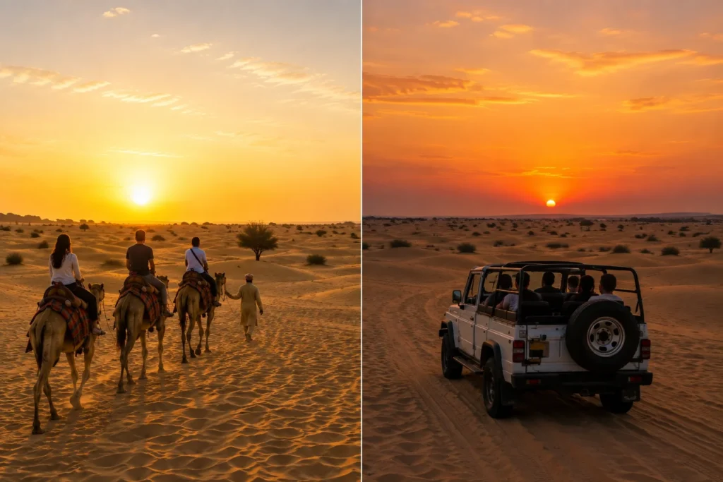 Best time of day for desert safari in Jaisalmer