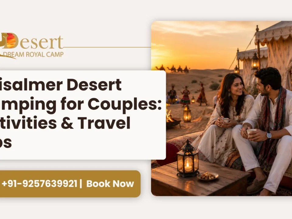 Family enjoying a comfortable desert camping experience in Jaisalmer